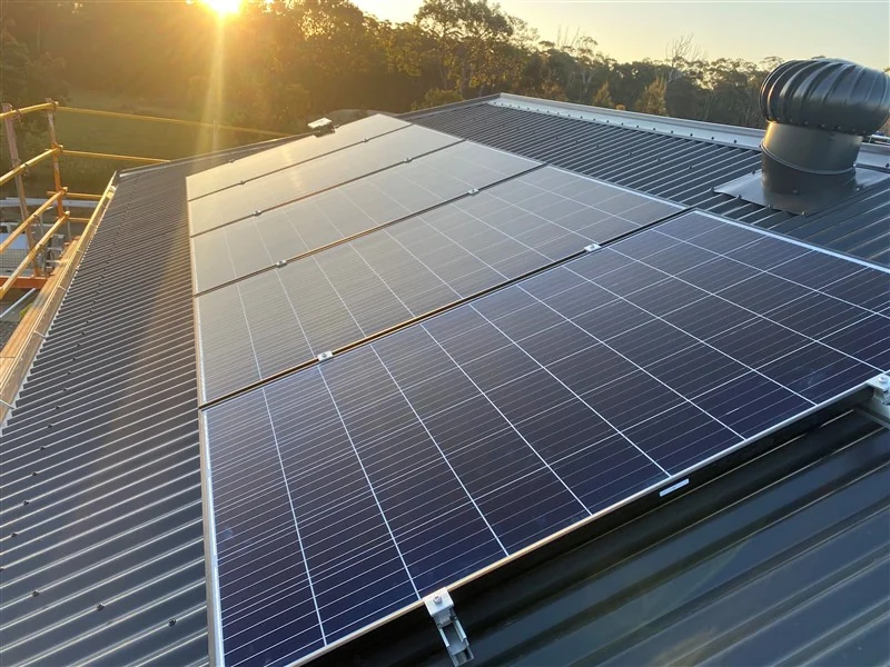 Solar panels on a Colorbond roof