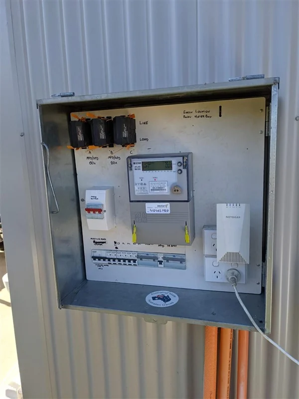 A finished switchboard and meter box install